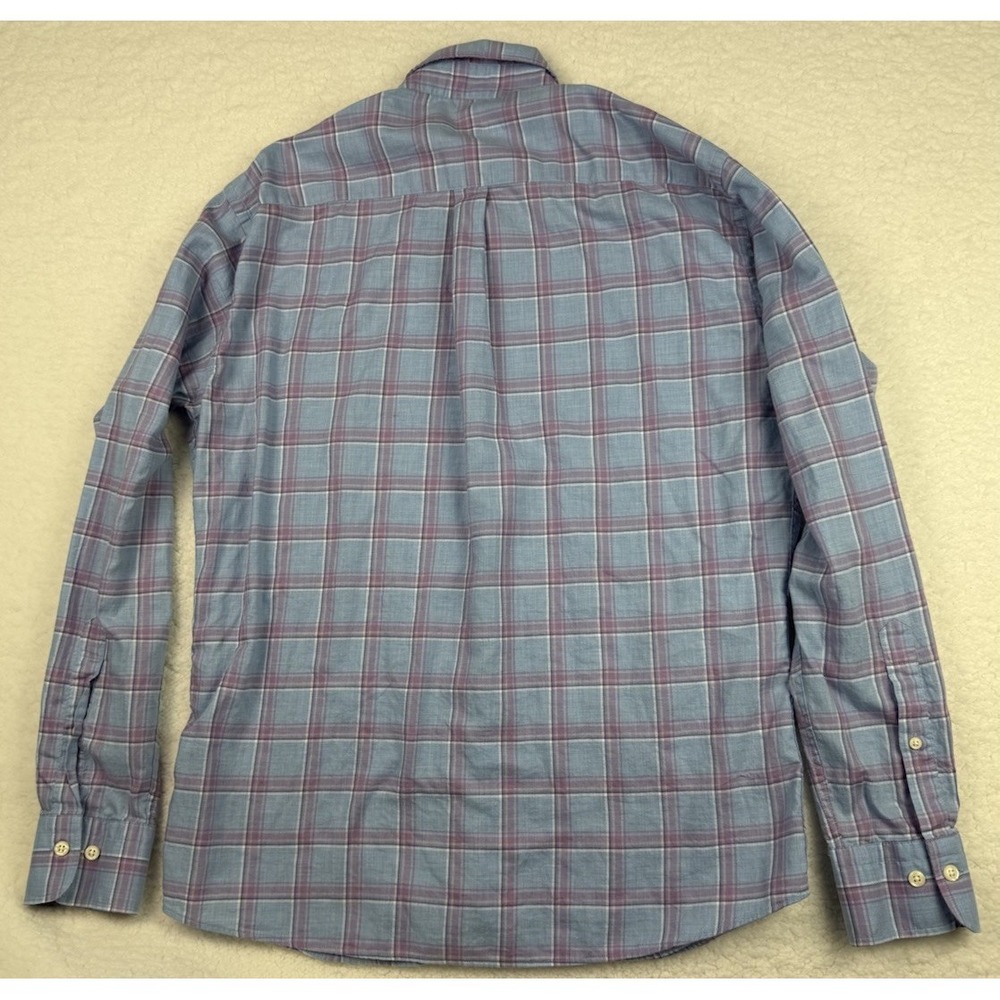 Peter Millar Summer Comfort Blue & Purple Plaid Button Down Shirt Sz Medium - Picture 5 of 8
